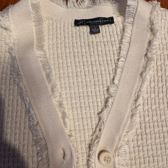 Cream Crop Cardigan, Size L, Adrianna Papell, NWOT - Picture 5 of 11